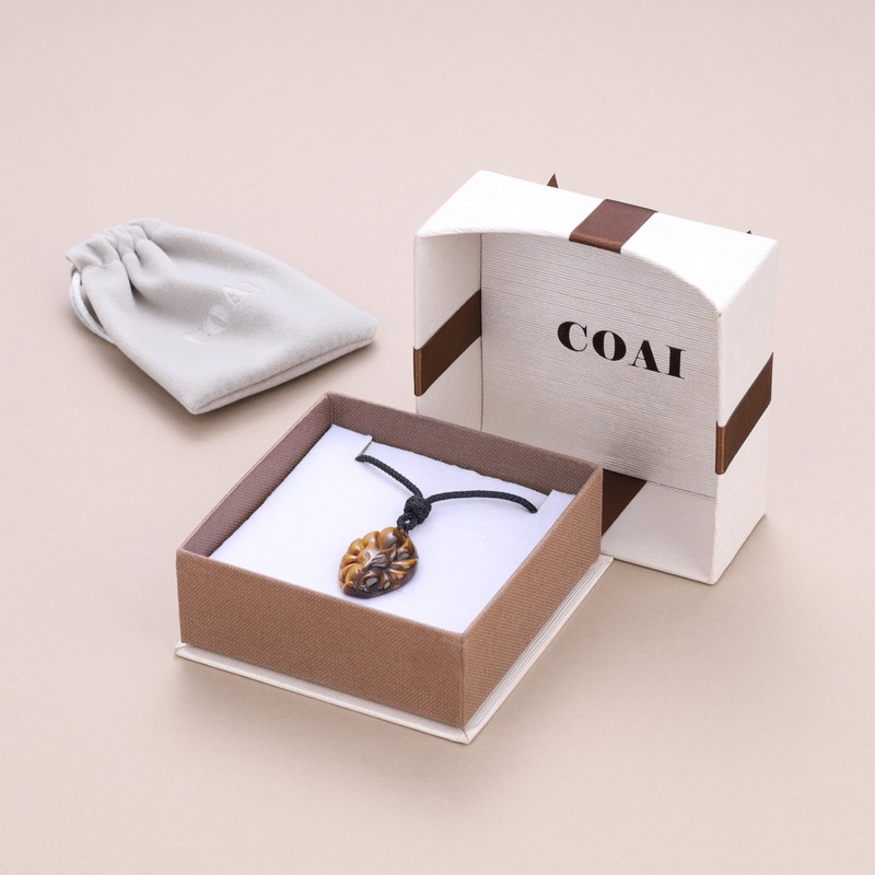 COAI Tiger Eye Nine Tailed Fox Necklace for Women Men
