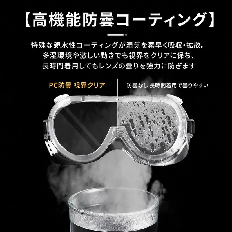 [LINKSORA] 保護ゴーグル 保護メガネ 目完全隔離 曇り止め 感染 飛沫対策 防塵 花粉症 大掃除