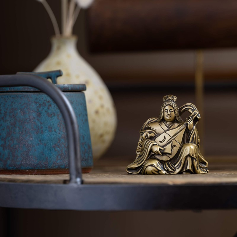 Kaikun Seven Lucky Gods, Benzaiten, Silky Gold, Buddhist Master: Hideun