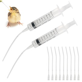 2 Syringe Young Birds Feeding Syringe, Hand Feeding Tool, with 10 Catheters for Feeding Milk, Water and Medication, Easy to Clean and Reusable