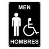 Weatherproof Plastic Vertical ADA Men - Hombres Accessible Restroom Sign