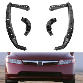 Front Bumper Bracket and Headlight Bracket Fit for 2006-2011 Civic Sedan Support Retainer Kit Left and Right Side 71190-SNA-A00 71140-SNA-A00 HO1066106 HO1067108 Sets of 4
