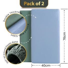 Bunnyjik Gots Organic SnuzPod 4 Compatible Fitted Sheets - Luxuriously Thick & Soft 100% Organic Combed Cotton –- Snuzpod 4 Fitted Sheet 40x75.5 Snuz pod Crib Sheets