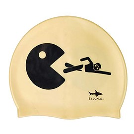 escualo Gorra para Natacion Unisex Adulto Modelo Pacman (Silicon) Impermeable, Unitalla, Color Oro