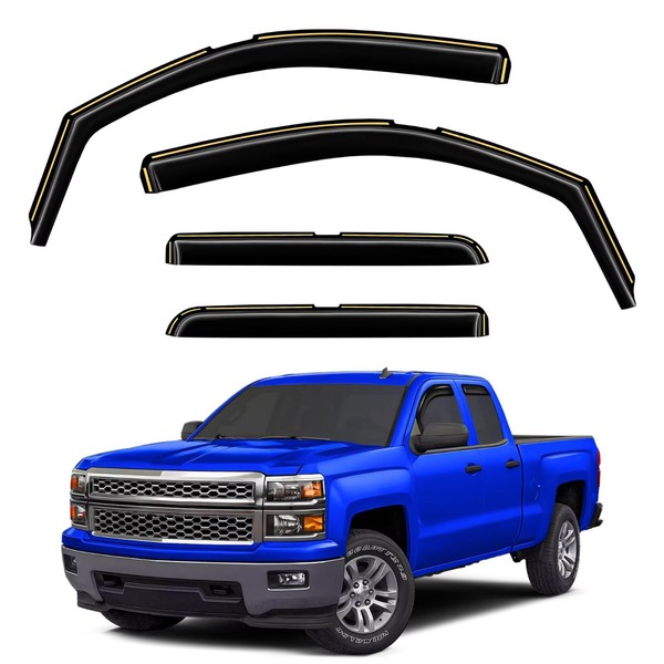 Breejoy in-Channel Rain Guards Fit for Truck Chevy Silverado/GMC Sierra