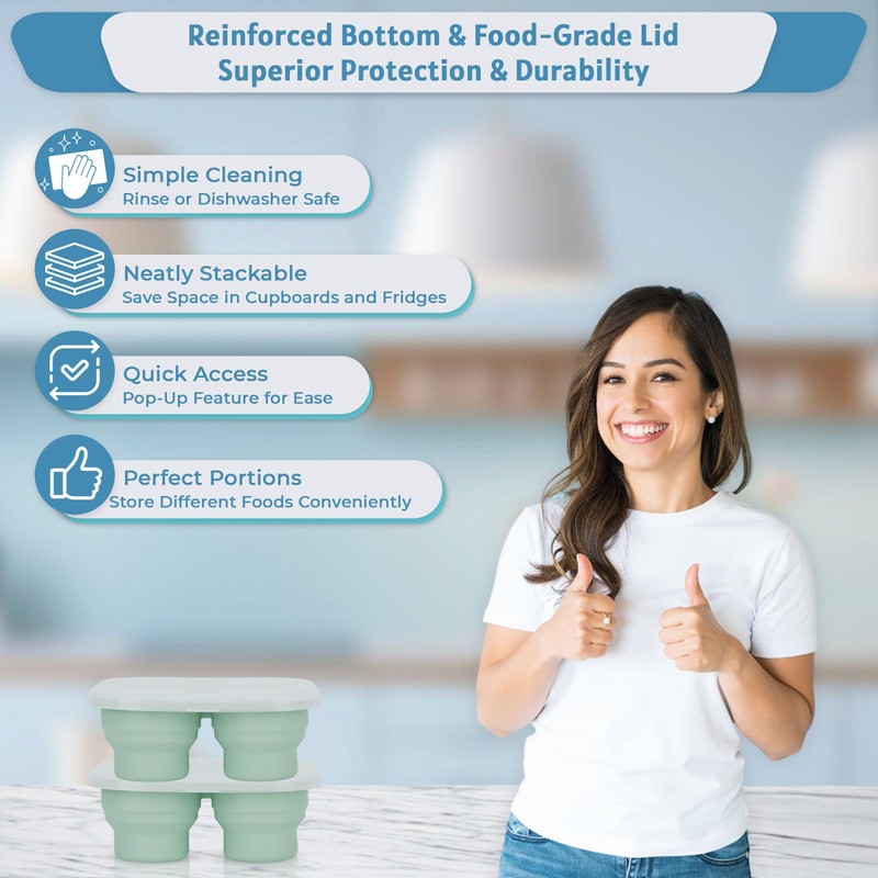 UR Happy Place Silicone Freezer Tray with Lid - Stackable