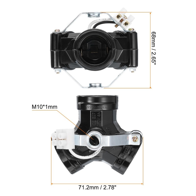 PATIKIL E26/E27 Medium Base 3 Light Cluster Socket, 1 Pcs