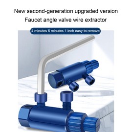 KSOPUERT Upgraded Adjustable Broken Bolt Extractor - Reverse Flute Stripped Faucet Removal Tool for 1/2" (DN15), 3/4" (DN20), 1" (DN25) Pipes, Hex Drive Compatible, Anti-Rust Coating