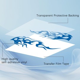 Bilisin Universal Car Body Side Sticker Vinyl Flame Graphics Racing Sports Stripe Decals Decoration for All Cars SUV Truck Off-Road Vehicles 2Pcs Blue