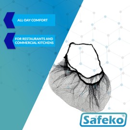SAFEKO Disposable Honeycomb Nylon Beard Nets | Breathable, Durable | 100 Count [BLACK | 18"]