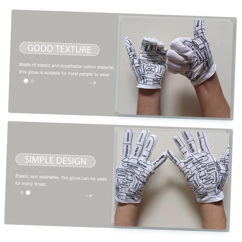 OATIPHO Reusable Massage Gloves with Acupoint Instructions Elastic Massage Hand