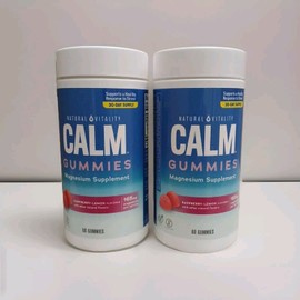 Natural Vitality CALM Gummies Magnesium Support (60 Gummies) Exp:10/25 Pack Of 2