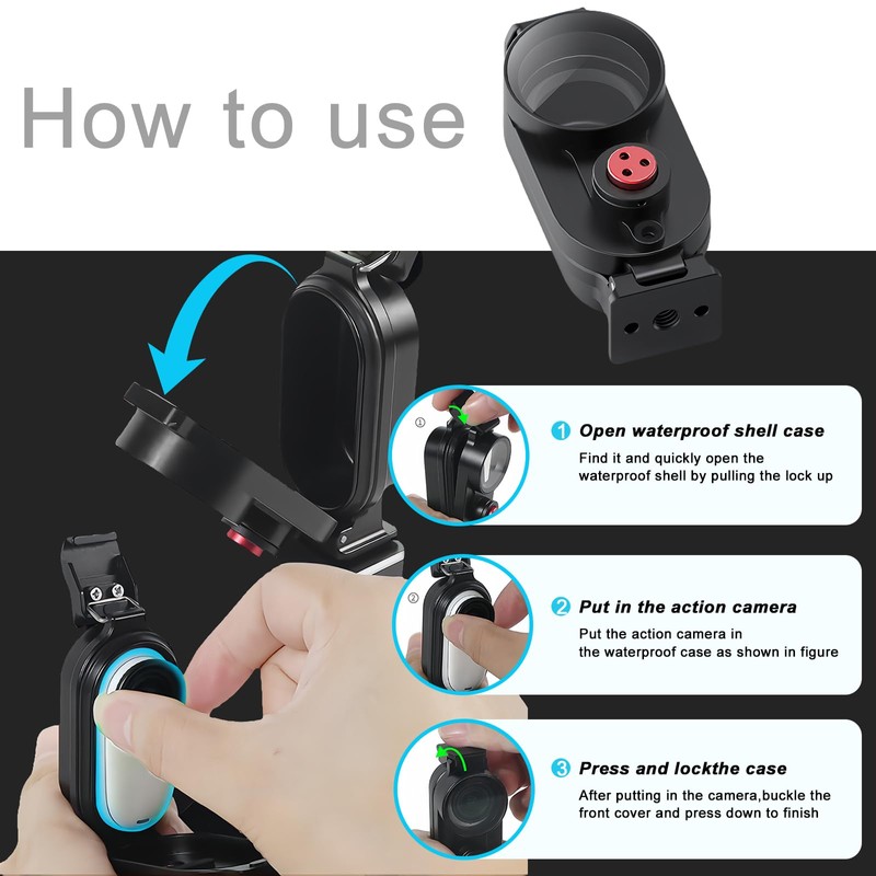Aluminum Alloy Waterproof Housing Case for Insta360 GO 3S, Go