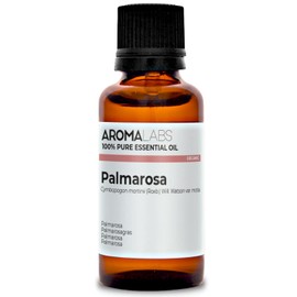 BIO - PALMAROSA Essential Oil - 30mL - 100% Pure, Natural, Chemotyped and AB Certified - Aroma Labs (French Brand)