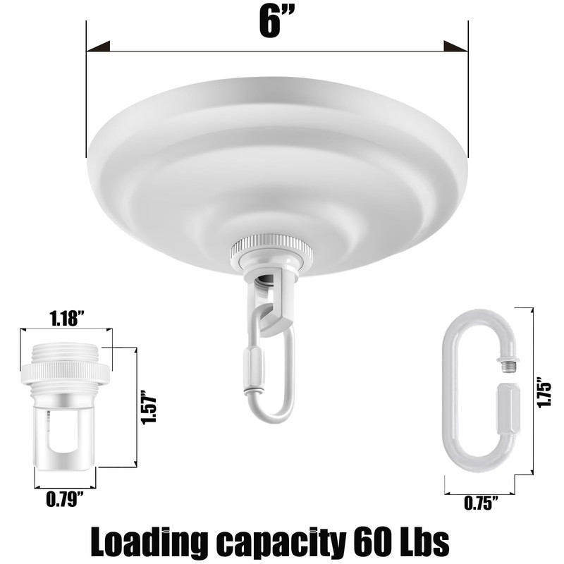 MAYOMAJO 6 Inch Light Canopy Kit with Heavy Duty, Replacement
