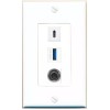 Wallplate City 3 Port 1 Gang Jack Face Cover Cable