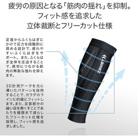 ZAMST Graduated Compression Socks, Calf Compression Series, Basketball, Volley, Soccer, Tennis, Running (Both Pairs)