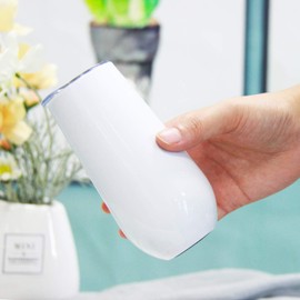 Sivaphe 2 Pack Insulated Stemless Champagne Flutes, 6 oz Stainless Steel Cocktail Toast Cups Unbreakable Birthday/Thanks Gift for Women(White)