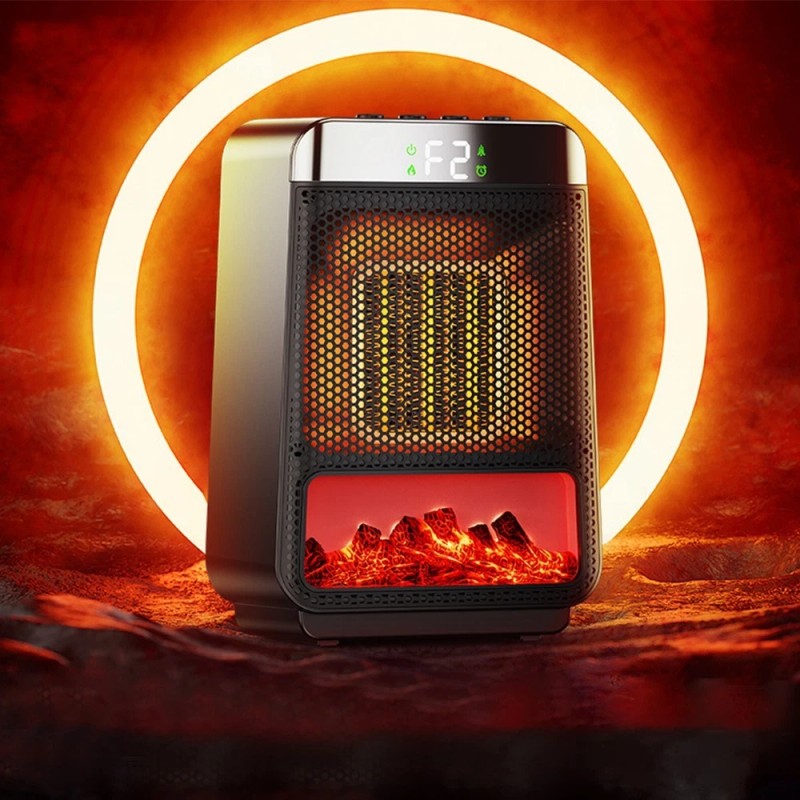 casedazzle Electric Fireplace Heater 1500W Heater W/ LED Flame Office