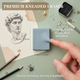 Kneaded Eraser, Putty Rubber Eraser for Artists Sketch Drawing Pencil Charcoal Pastel Kneadable Eraser Set with Storage Case Art Supplies for School Studio Sketching(There are 6 PCS and 8 PCS) (6)