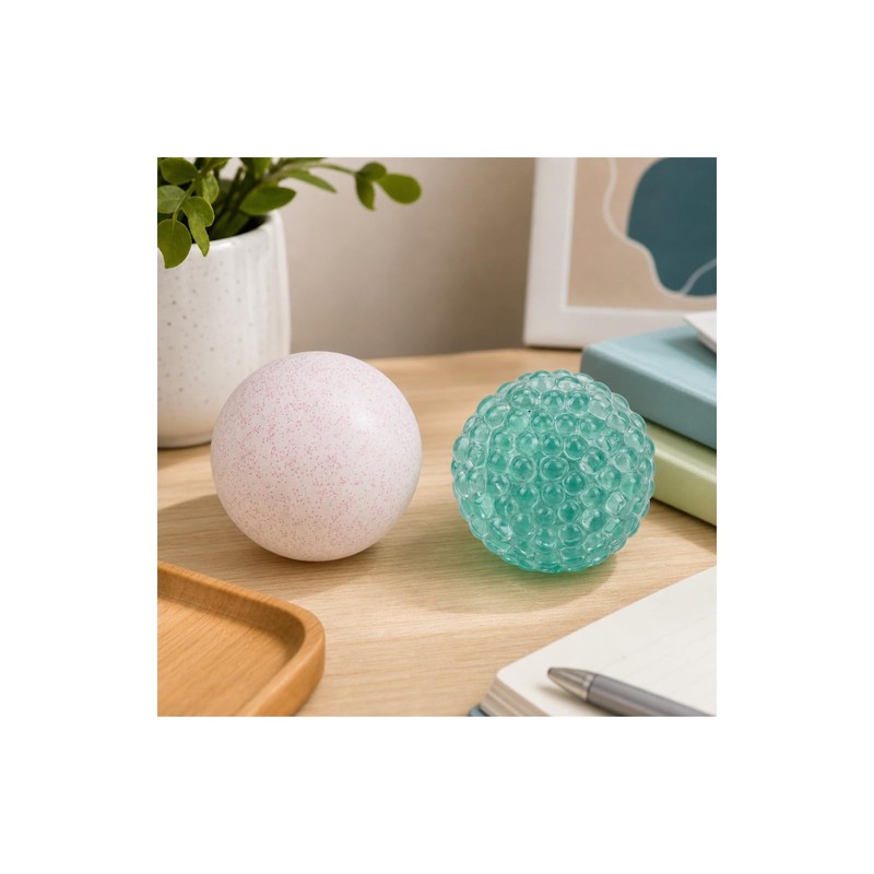 2PCS Crunchy Squishy Ornament, Pink and Green Tactile Tools, Handheld
