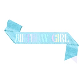 Birthday Girl Sash,Blue Ideas Birthday Sash Decorations for Girls Women,16th 18th 21st 22th 25th 30th 40th 50th 60th Birthday Gifts for Women or Any Other Party Favors Accessories Supplies