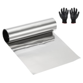 YELARXI Stainless Steel Roll Metal Stainless Flashing Foil Plate, 0.03 x 100 x 1000mm (0.03mm) Thickness Fit for DIY Crafts Electrical Repair - Cylinder(1 Pack, Silver)