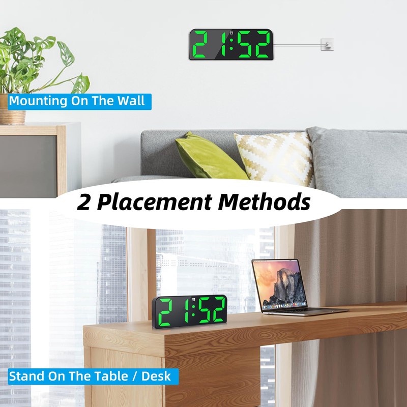 Koolertron Digital Wall Clock 9.5 Inch Large Display, Digital Clock