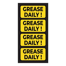 Grease Daily Sticker (small) | Lubricate Daily | Maintenance, Repair, Operations Labels | Machinery and Equipment - Heavy-Duty, Ultra Durable – USA Made (2x1 inch), 4 Labels