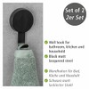 WENKO Static-Loc Plus Pavia Wall Hooks, Black, Set of 2