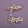 Teyglen 2Pcs Pearl Wedding Hair Clips Rose Gold Crystal Hair