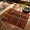 Bamboo Roll Up Brush Holder, 7/8/9 Slot Calligraphy Pen Case,