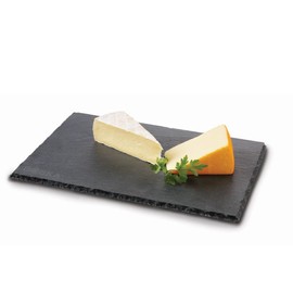 BOSKA Slate Serving Platter - Large Best For Cheese, Tapas, Bread, and Desserts Presentation - Board Slab with Non-Slip Feet - Cutting and Charcuterie Board - Dishwasher Safe