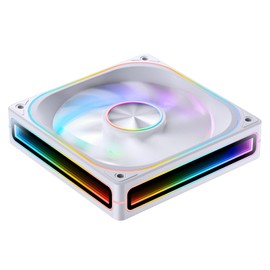 JONSBO ZA-120WR (Reverse) PC Case Fan, Reverse Blade,Silent Computer ARGB Fan with 4-Sides Infinity Mirror 2400RPM, PWM Integrated M&F Head,Aluminum Nameplate, 28MM Thick,White