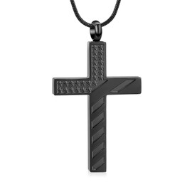 American Flag Cross Urn Necklace for Ashes for Men Women Cremation Jewelry Religious Cross Ashes Keepsake Memorial Jewelry of Loved One