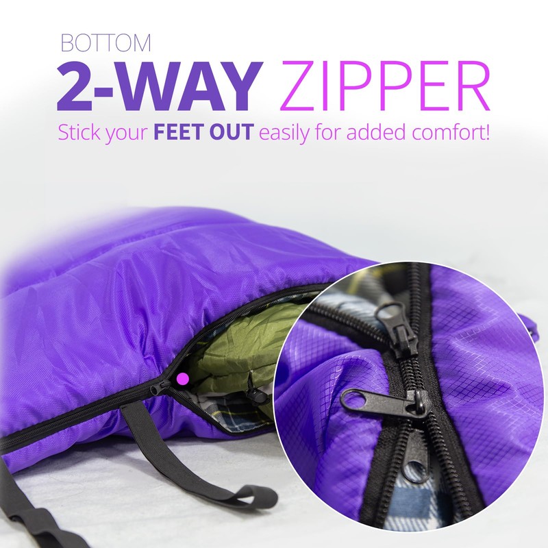 GEERTOP Flannel Sleeping Bag for Adults Backpacking Lightweight Waterproof Cold
