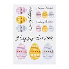 Azeeda 4 x 'Happy Easter' Temporäre Tattoos - Wasserfest, Hautfreundlich & Ungiftig · Transfers in Verschiedenen Größen (TO00082000)