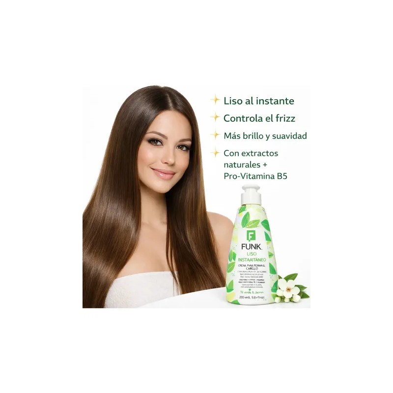 Crema De Peinar Funk Liso Instantaneo Con Provitaminas B5