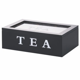 Sibilla Tea Box with 6 Compartments, Black