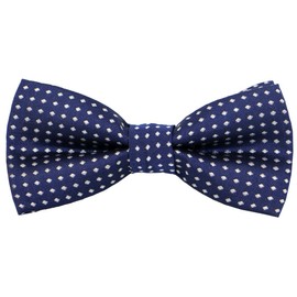 Carahere Pre-Tied Little Boy's Polka Dot Bow Ties Baby Solid Color Bow Ties For Kids M012 Navy Blue White