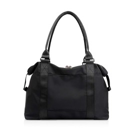 NICOLE & DORIS Unisex Travel Handbag Waterproof Duffel Bag Women Weekend Bag Overnight Tote Bag Ladies Carry on Bag Casual Sport Bag Gym Bag Black