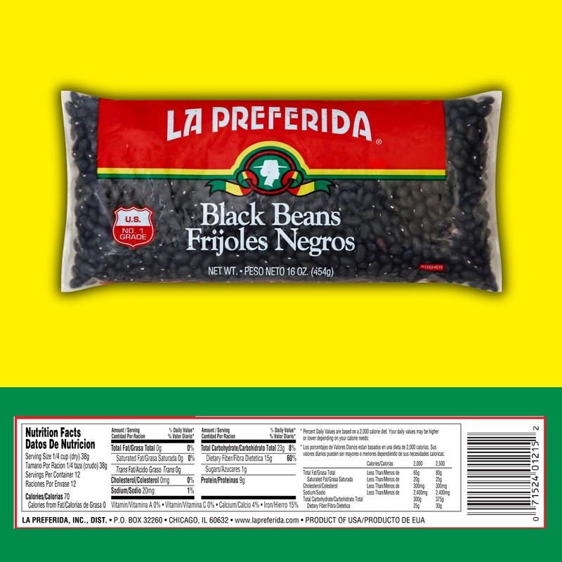 La Preferida Dry Black Beans (Plant-Based Protein with 12 Servings