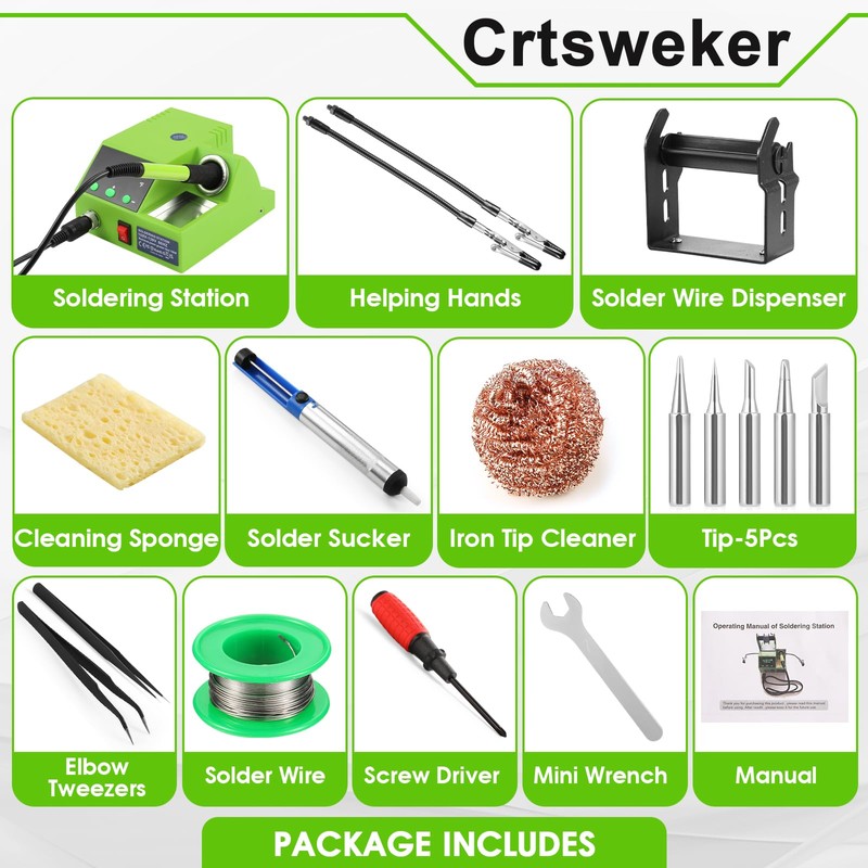Soldering Station, 100W Digital Display Soldering Iron Station Kit with