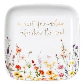 Crisky Christian Gifts for Women Trinket Ring Dish Inspirational Friendship Gifts for Friend Birthday Jewelry Tray for Her Sisters Besties Verse: Sweet Friendship –Proverbs 27:9