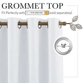 RYB HOME Room Divider for Space, Furniture Protect Ceiling to Floor Blackout Curtain Partition for Patio Sliding Glass Door/Living Room/Locker Room, Width 100 in x Length 84 in, Greyish White