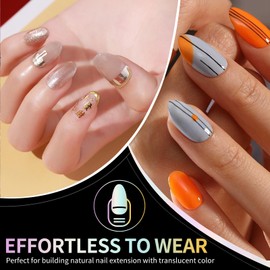 CyyaPeaap Short Almond Nail Tips, 240Pcs Acrylic Double-Sided Matte Press-On Nails, Clear Soft Fake Nails for Nail Art Salon, Gel Polish & Manicure, 15 Sizes, Pre-Shaped, Full Cover, Perfect for DIY