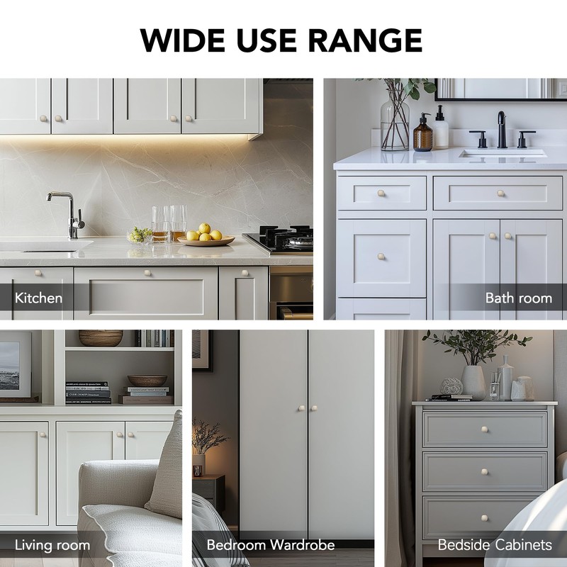 HOME EDIT Brushed Nickel Cabinet Knobs Single Hole Wide Base