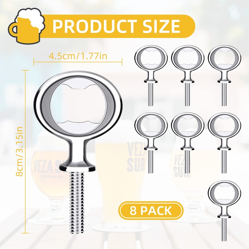 Ohiyoo Metal Bottle Opener Kits 8 Pack Blank Stainless Steel