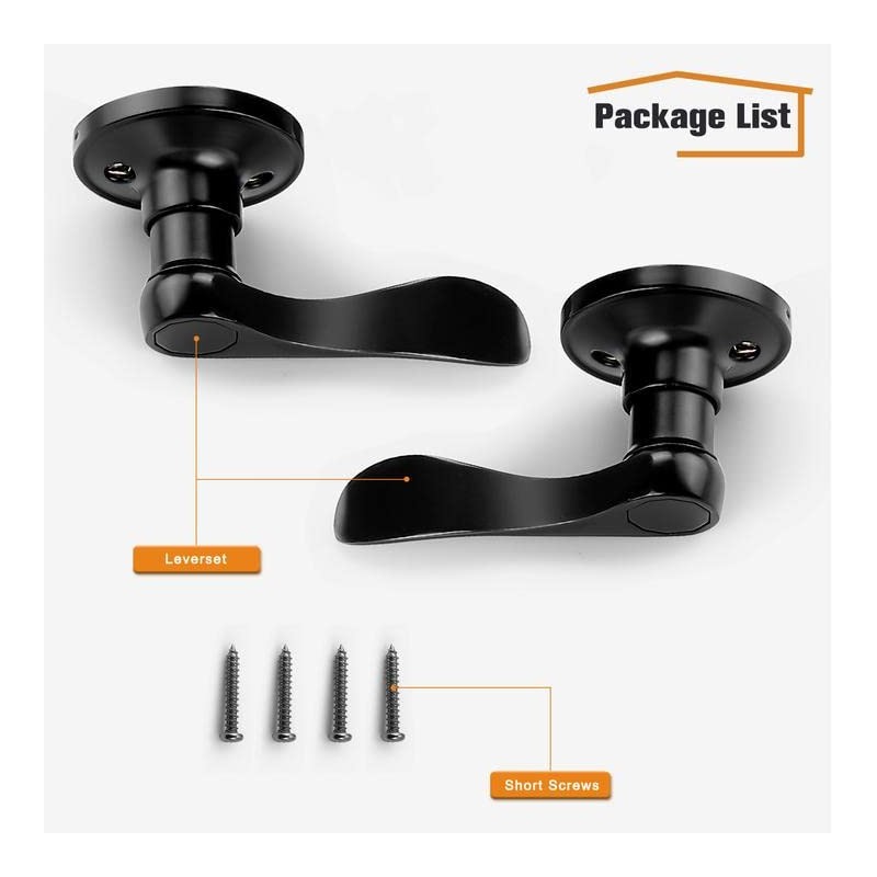 Probrico Keyless Matte Black Dummy Door Handles Wave Style, Packs