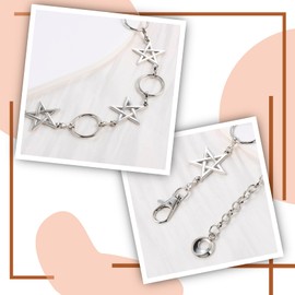 MILAKOO Emo Fashion Waist Belt for Dress Star Pentagram Accessories Link Chunky Chain Pants Belt
